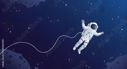 vector for background, astronaut floating in outer space