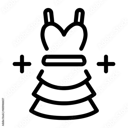 This Prom Dress icon is suitable for prom, school party, etc.