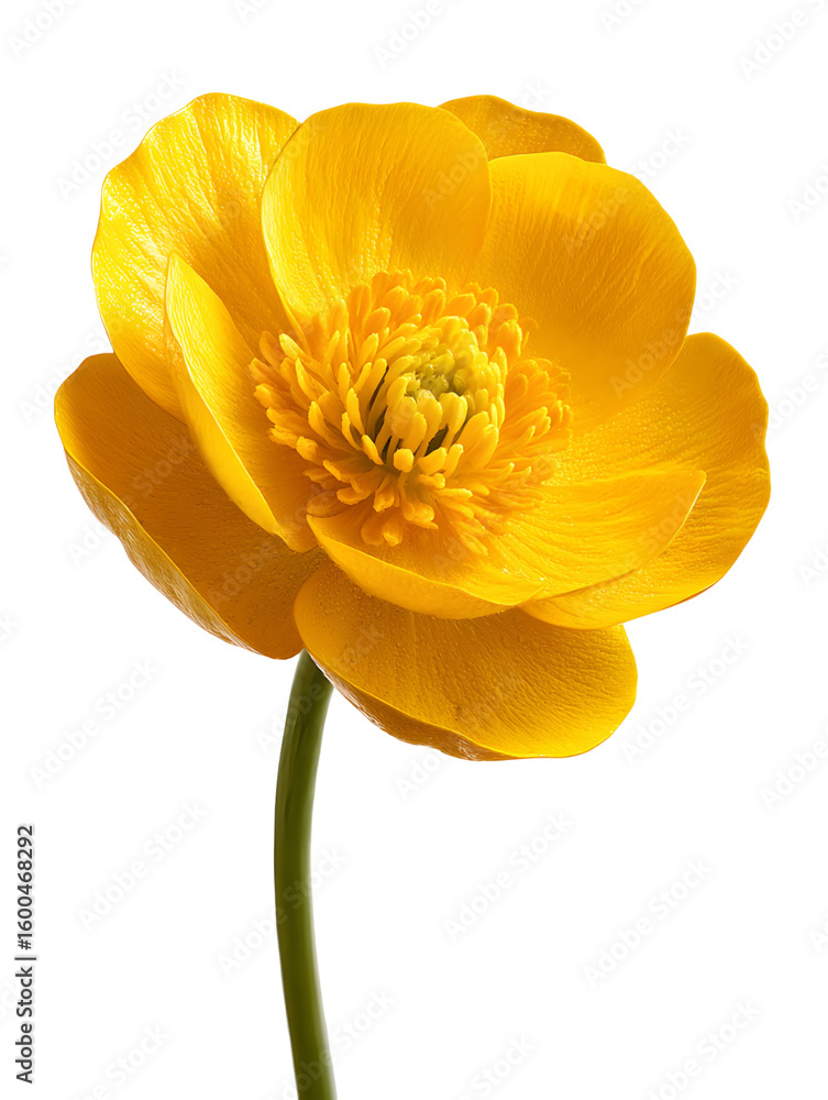 Naklejka premium Vibrant yellow buttercup flower isolated on transparent background showcasing its beauty