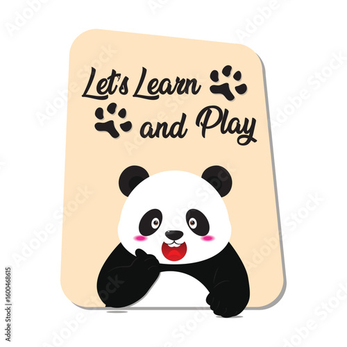 Cheerful Panda Encourages Learning and Play with a ThumbsUp Gesture