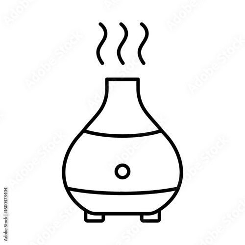 Illustration showing black icon of air fresheners and diffusers on white background