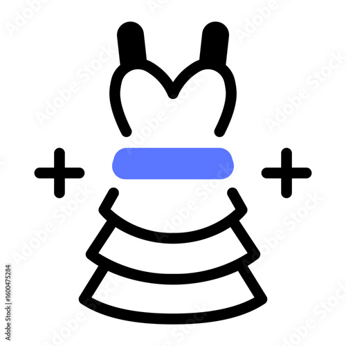 This Prom Dress icon is suitable for prom, school party, etc.