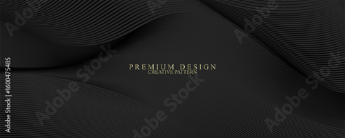 Abstract cover design set. Black vector pattern for business layout, brochure template
