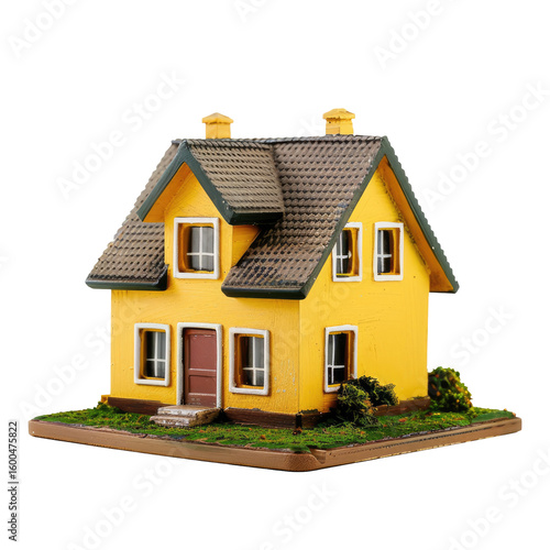 Wallpaper Mural Miniature yellow house, two stories, detailed Torontodigital.ca