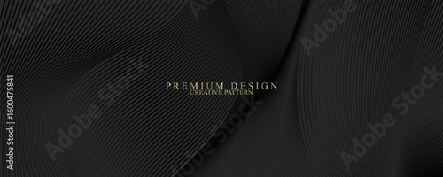 Abstract cover design set. Black vector pattern for business layout, brochure template