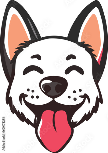 dog head profile,black and white line art,simplified,minimalist,digital illustration
