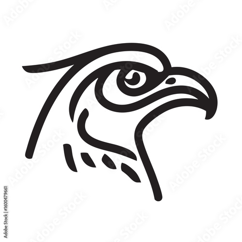 Stylish minimalist bird of prey design for projects