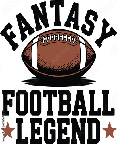 American football fantasy legend text design fantasy football