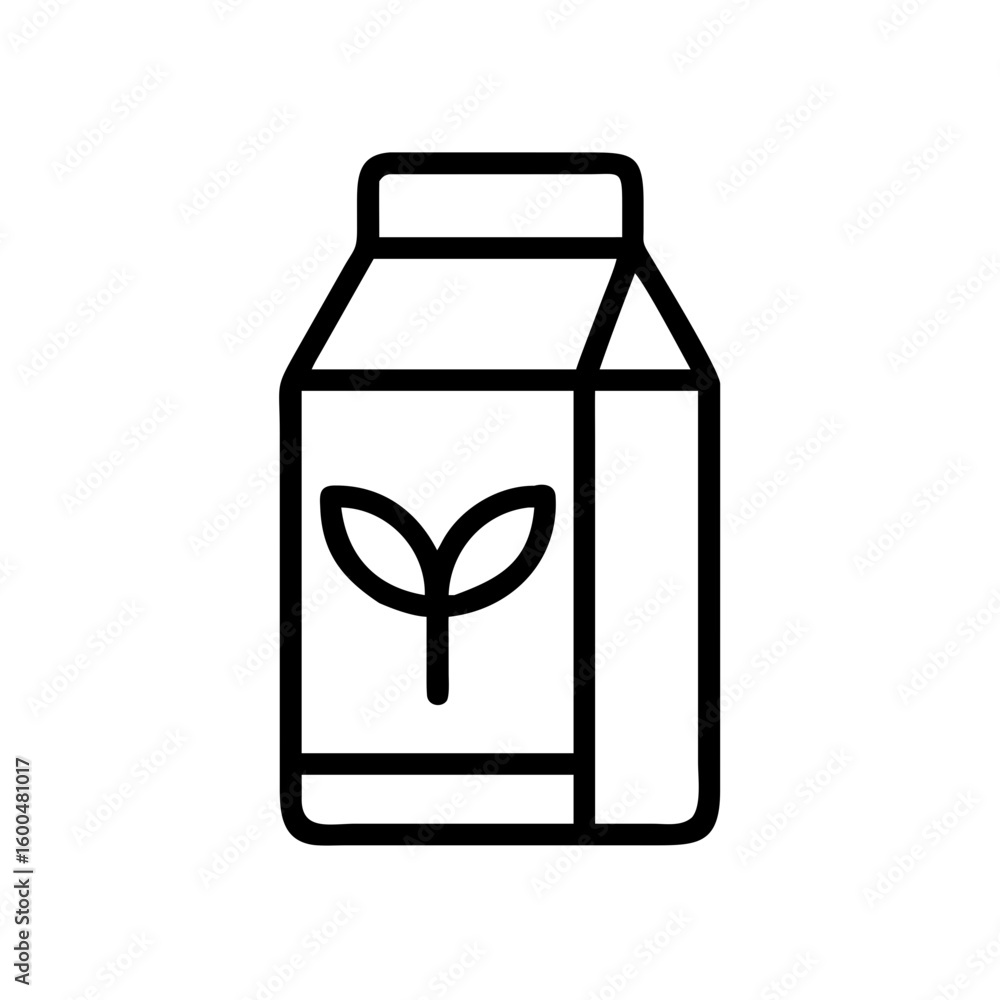 Vector illustration of a plant-based milk drink carton for health and wellness branding Vector illustration of a plant-based milk drink carton for health and wellness branding