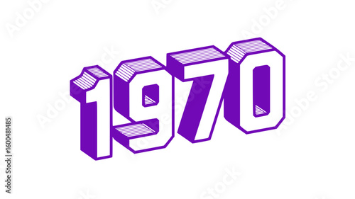 1970 Retro Style Number Design.