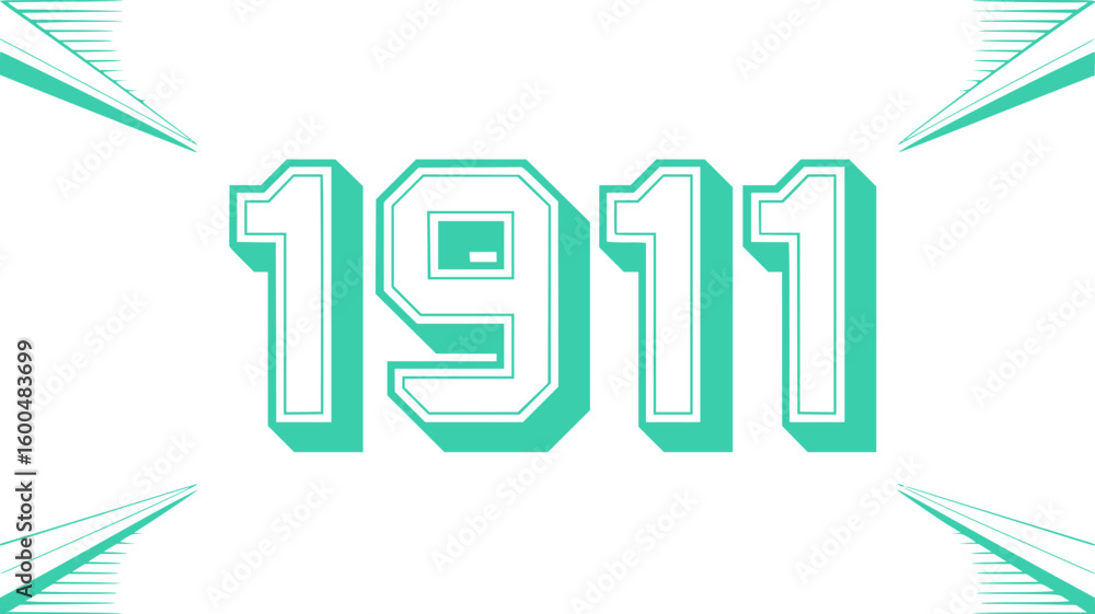 Fototapeta premium 1911 Retro Number Design.