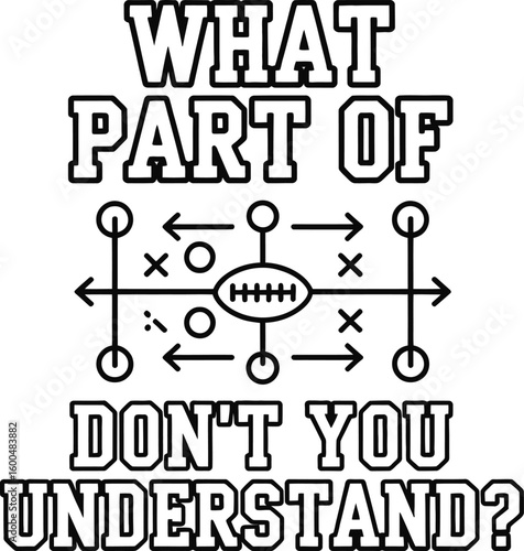 Football playbook strategy diagram with text offense