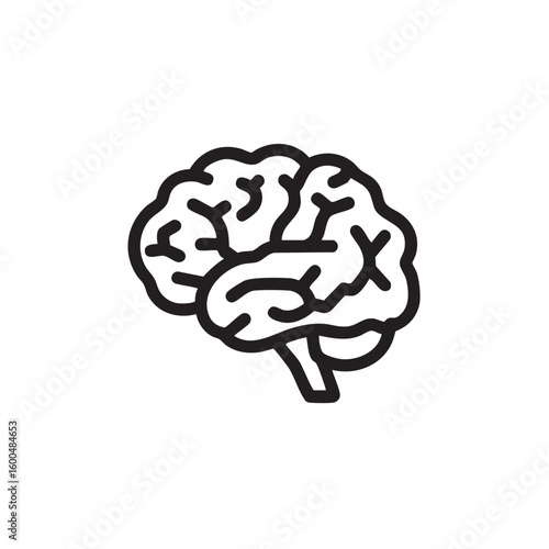 Creative outline of a human brain for educational purposes