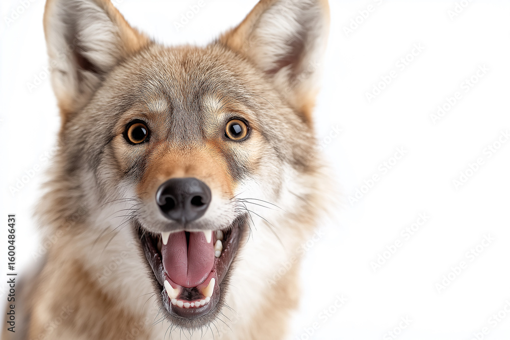 Fototapeta premium Captivating portrait of a smiling Czechoslovakian wolfdog with adorable expressions
