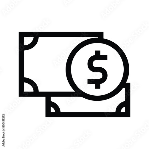 Clean money icon depicts coin and bills.