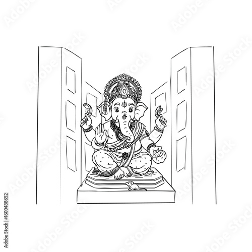 Ganesh Chaturthi, Happy Ganesh Chaturthi, Lord Ganpati on Ganesh Chaturthi background. abstract vector illustration design background