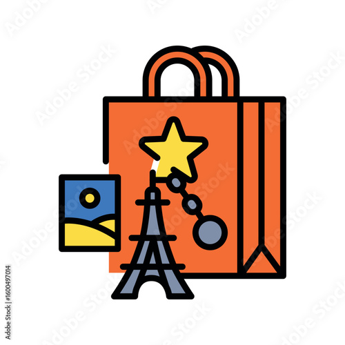 souvenirs color line icon.