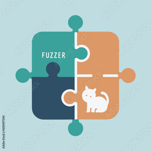 Puzzle feeder for smart cats exploring feeding enrichment colour Art Vector illustration
