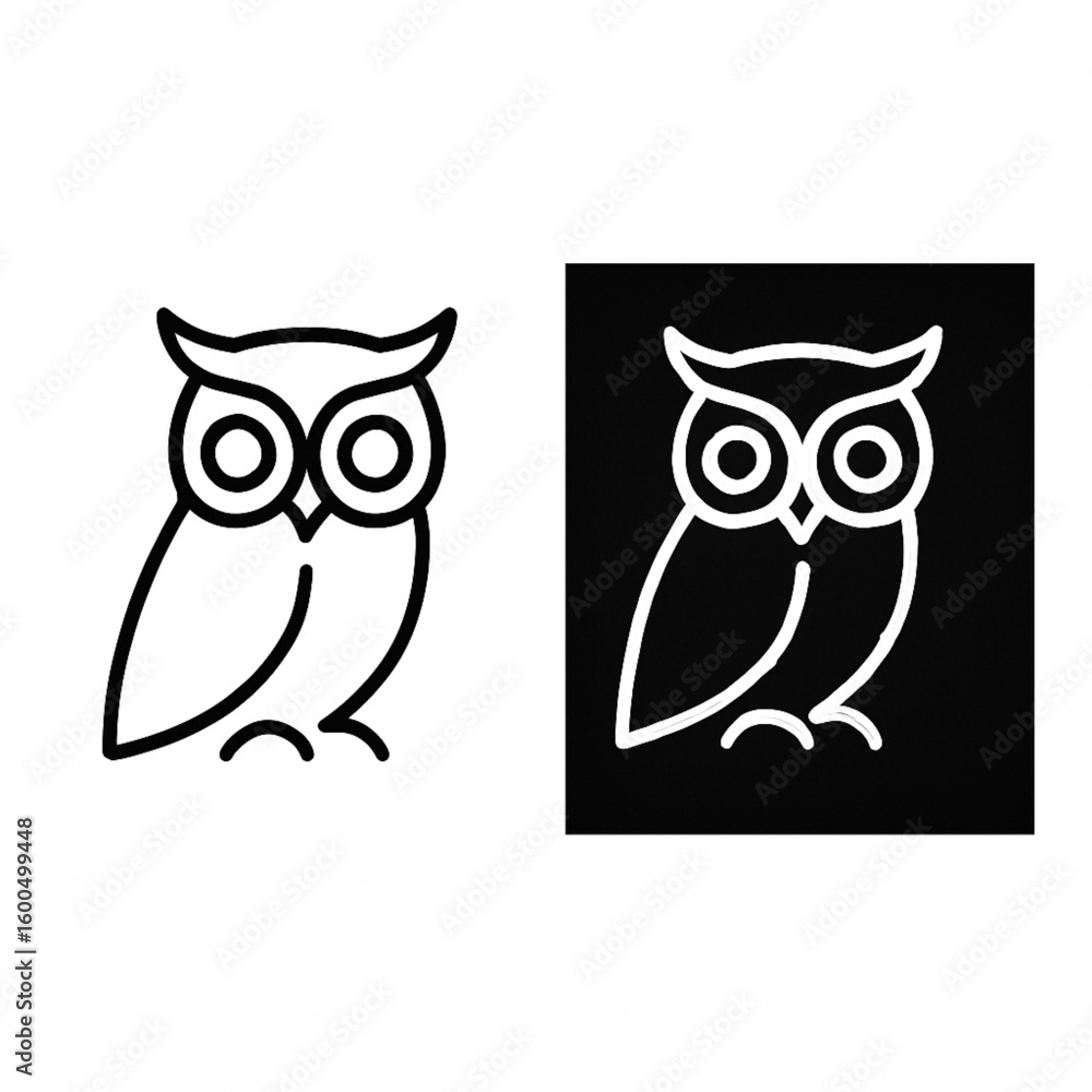 Obraz premium Simple Owl Line Art Icon