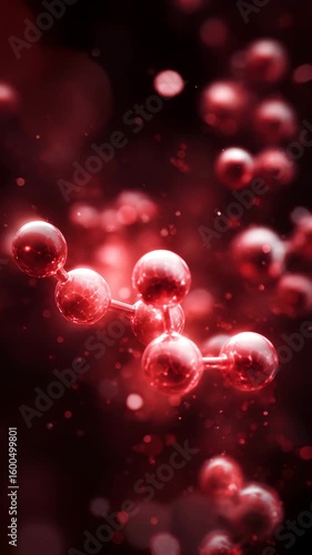 Glowing hormone molecule floating in the bloodstream