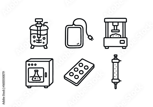 hand drawn cute out doodle style isolated gel bead reactor gel pad sensor gel teture analyzer gel thermal chamber gel microarray slide gel chromatography column