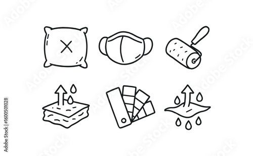 hand drawn cute out doodle style isolated fabric pattern design fabric upholstery pad fabric mask filter fabric smoothing roller fabric moisture wicking fabric color chart