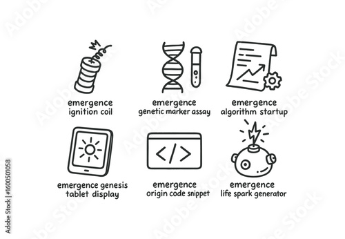 hand drawn cute out doodle style isolated emergence ignition coil emergence genetic marker assay emergence algorithm startup script emergence genesis tablet display emergence origin code