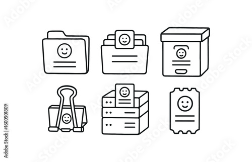 hand drawn cute out doodle style isolated filing patient records folder filing patient records inde tab filing patient records archive bo filing patient records binder clip filing patient