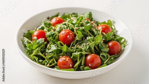Wallpaper Mural Assorted leafy greens and cherry tomatoes sprinkled with sesame seeds captured with shallow depth of field Torontodigital.ca