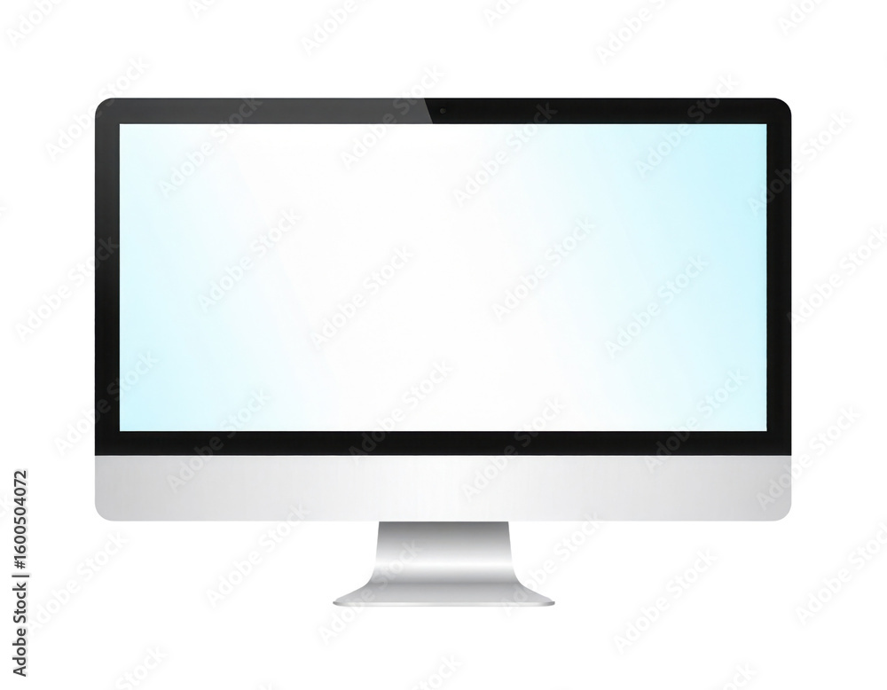 Fototapeta premium A sleek modern desktop computer monitor with a wide screen and silver stand.
