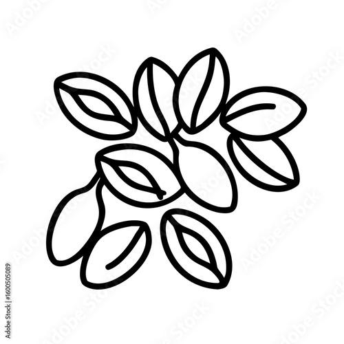 flaxseeds line art vector illustration