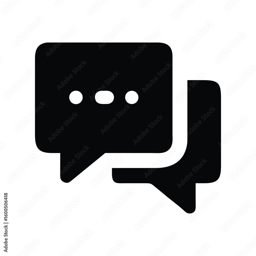 Fototapeta premium Black speech bubbles illustrate online communication and discussion effectively.