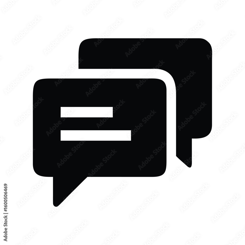 Black speech bubbles, modern simple messaging Black speech bubbles, modern simple messaging