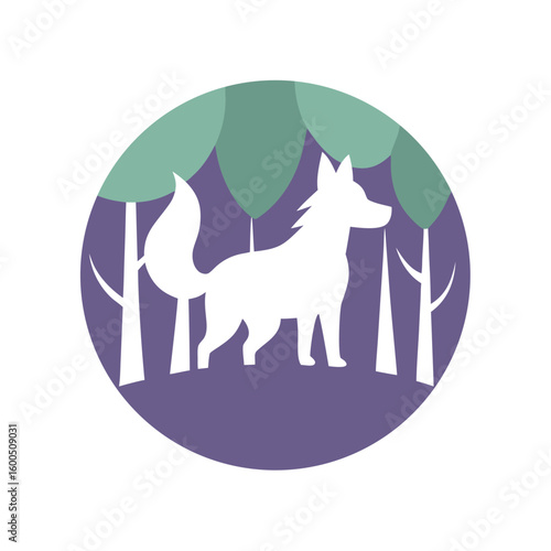 Majestic wolf roaming forest symbolizing freedom and wild spirit colour Art Vector illustration