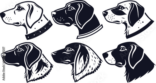 dog head, realistic, black and white illustration, digital art, high detail, precise lines, sharp contrast
