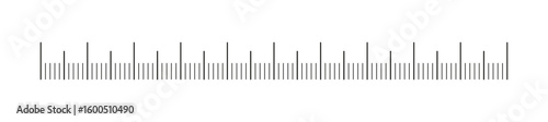 Ruler scale 10 centimeters without numbers. Measuring chart with 100 mm. Ruler scale, sewing tool template. Length measurement height, distance, math.