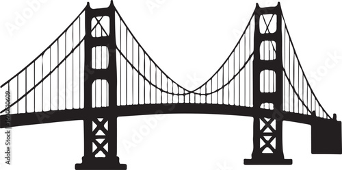 Golden gate bridge black silhouette vector, bridge isolated
By Vintage Design