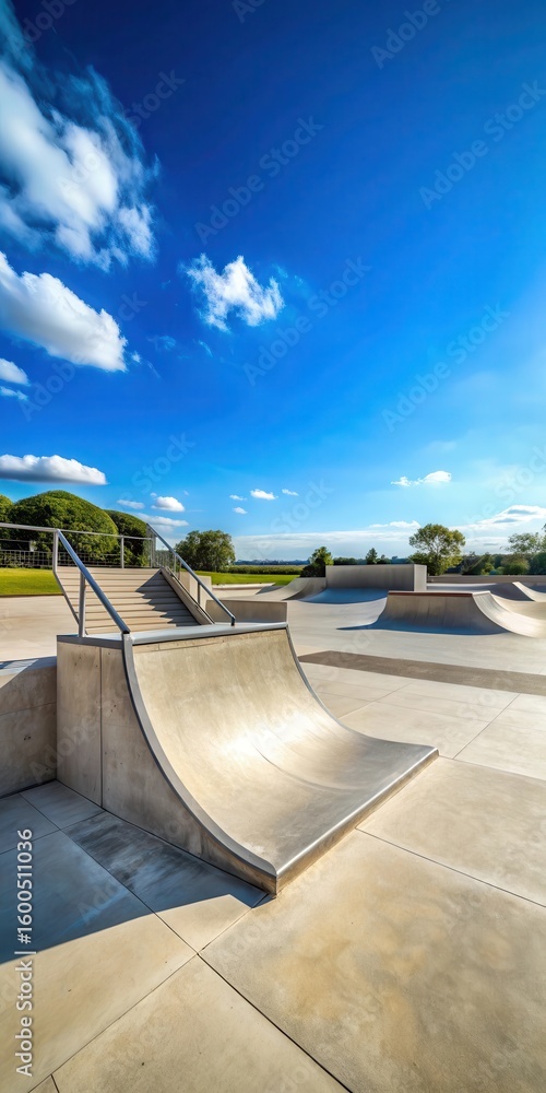 custom made wallpaper toronto digitalA generic concrete ramp in a skate park with a blue sky above and surrounding environment