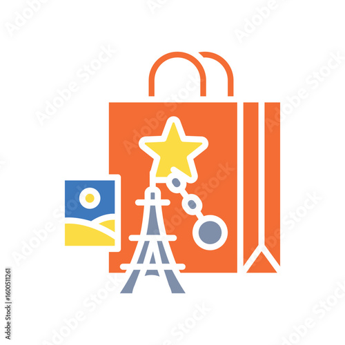 souvenirs color flat icon.