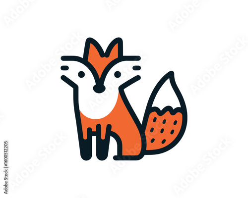 Whimsical Fox Character Design with Modern Outline Style