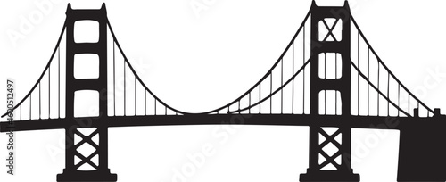 Golden gate bridge black silhouette vector, bridge isolated
By Vintage Design