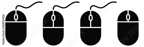 Discover the essential computer mouse icon set, perfectly designed for clean, modern technology and digital interfaces, offering versatile usability for any tech-related project.