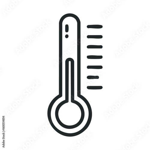 Simple thermometer icon with celsius scale for temperature measurement