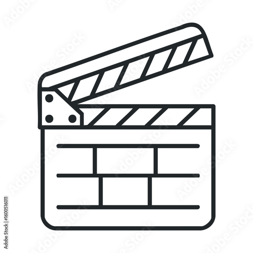 Minimalist clapperboard icon for filmmaking and media projects