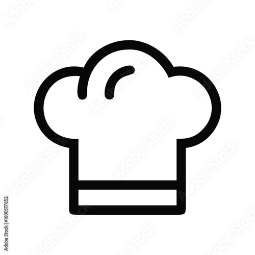 Minimalist black and white chef hat illustration