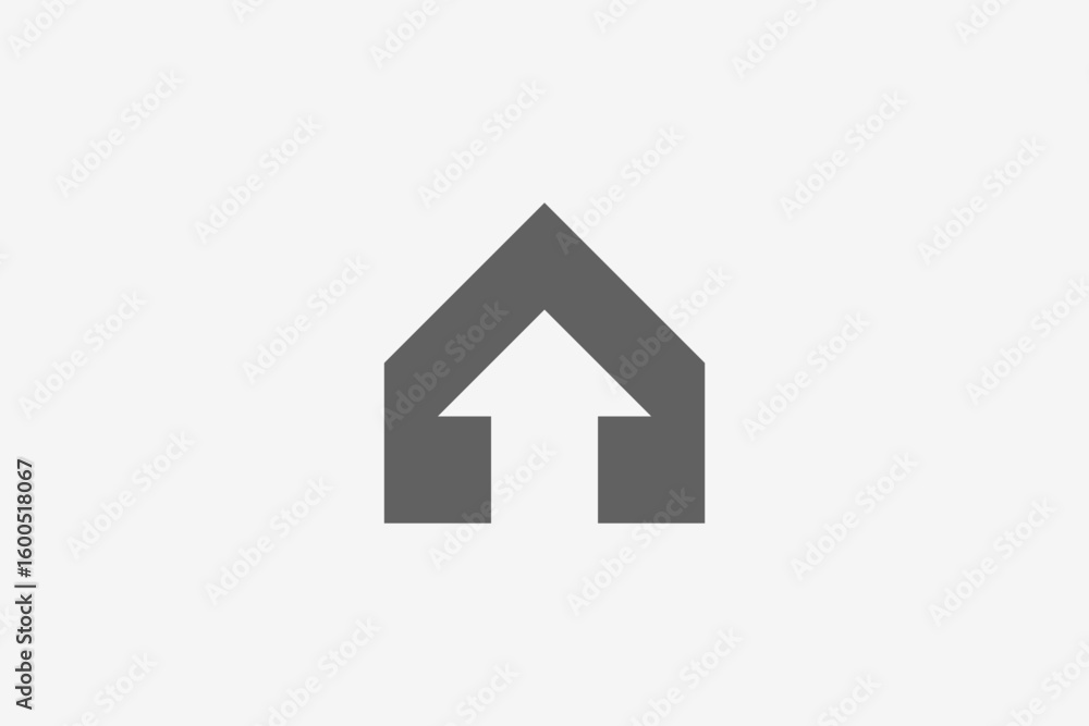 Minimalist home arrow up logo Minimalist home arrow up logo