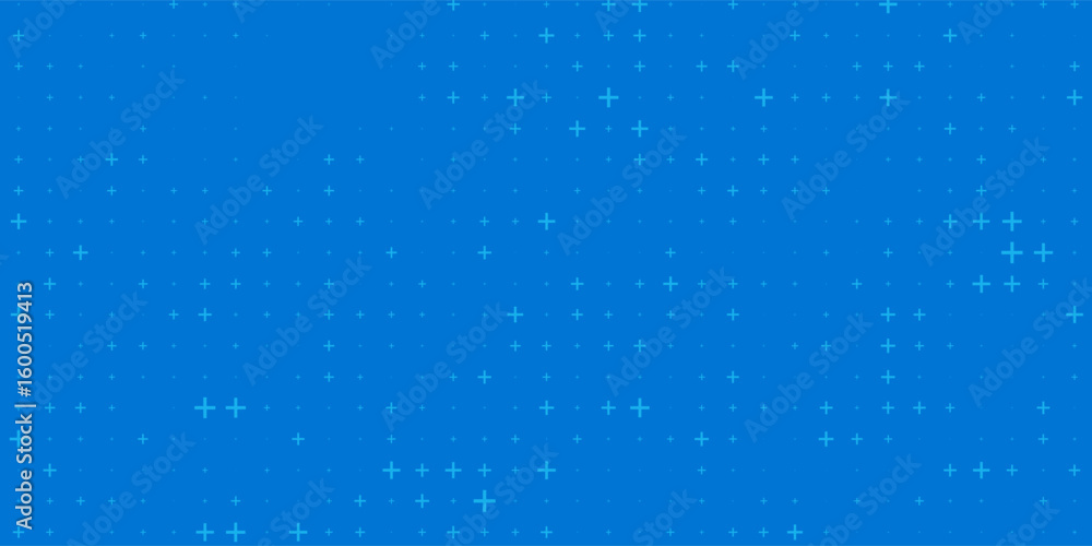 Obraz premium Blue Mathematical Plus Symbols Pattern. Math Design Elements Background. Medical Tech Background.
