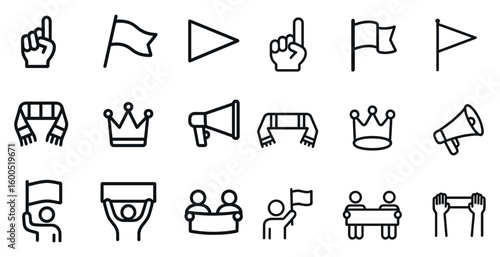 Communication outline icons set – linear, chat, message and signal symbols collection