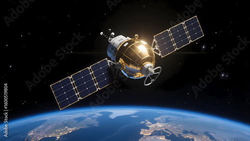 Fototapeta Naklejka Na Ścianę i Meble -  Space station aerospace technology flying in space