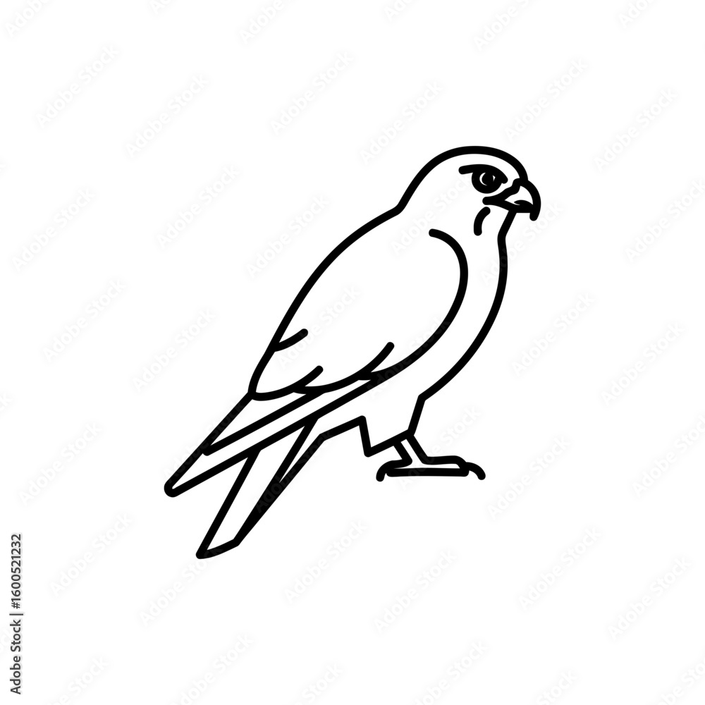 Fototapeta premium Minimal Silhouette Icon of a Falcon Bird